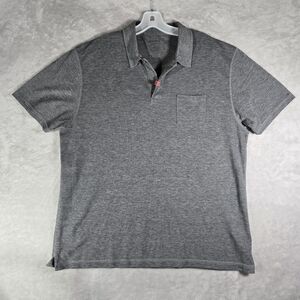 Sunspel Pique Polo Shirt Mens Size XXL 2XL Gray Short Sleeve Front Pocket